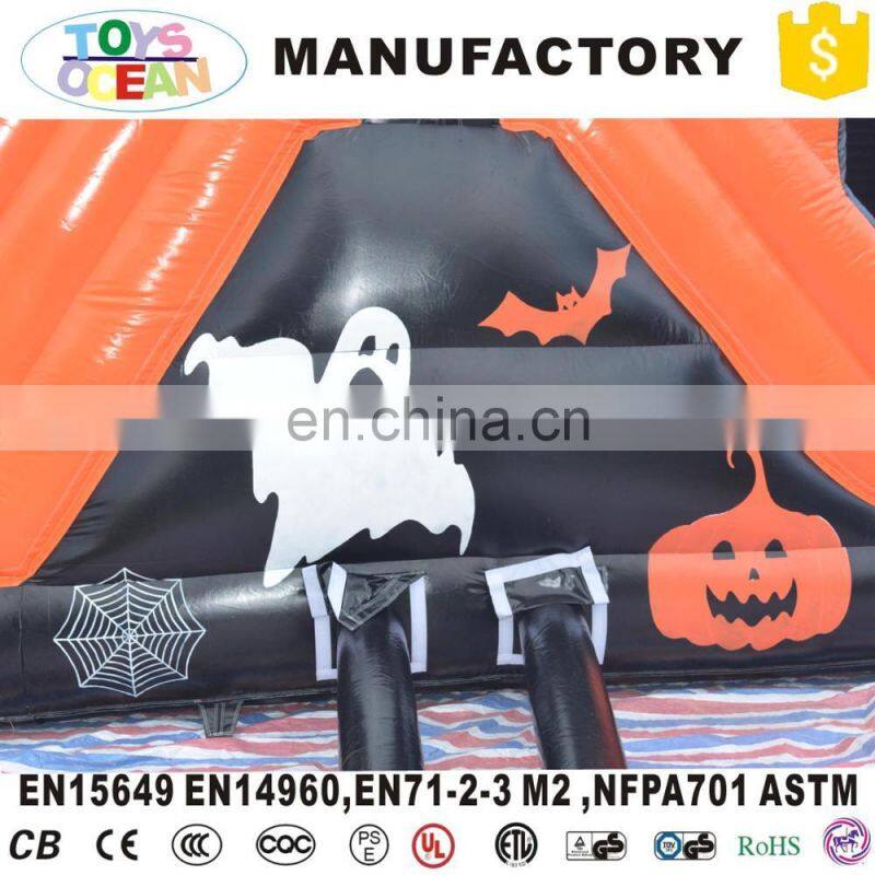 Outdoor halloween pumpkin Inflatable obstacle course for kids party used