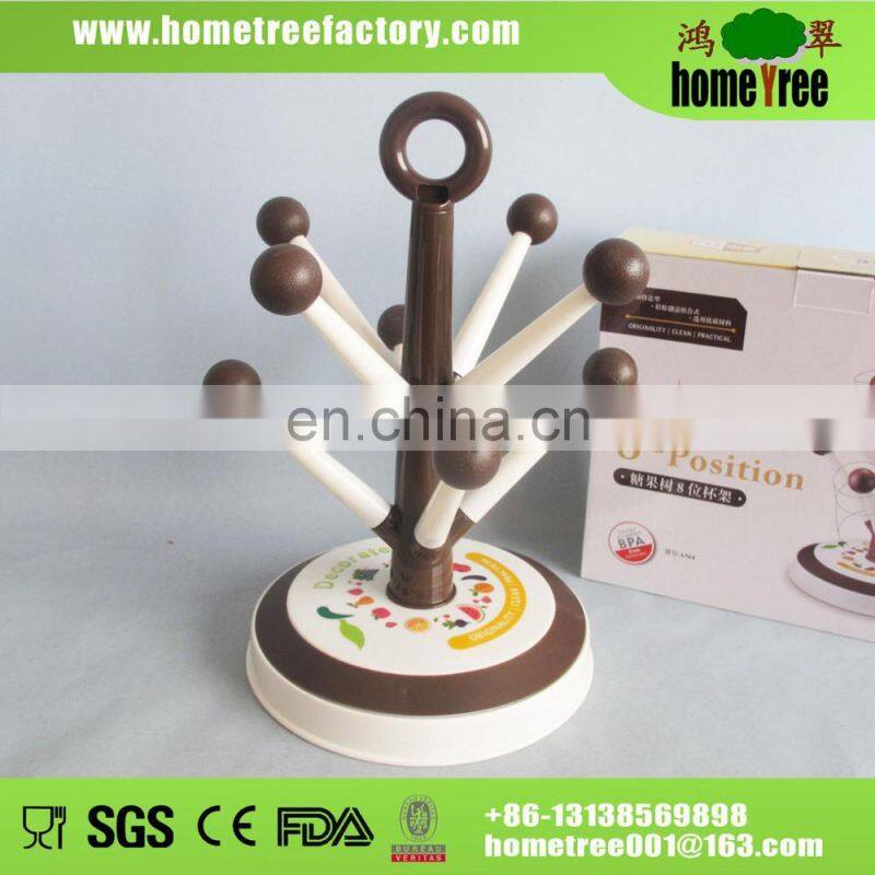 Mug Tree Holder 8PCS PlasticTea Cup Drying Hanger Rack