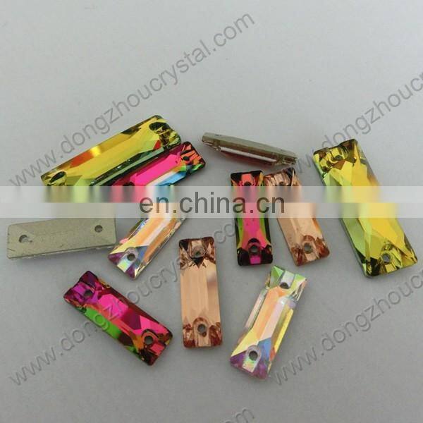 DZ-3061 rectangle flat back sew on crystals for clothing decoration