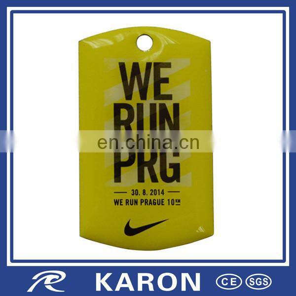 wholesale custom debossed logo solid brass dog tag