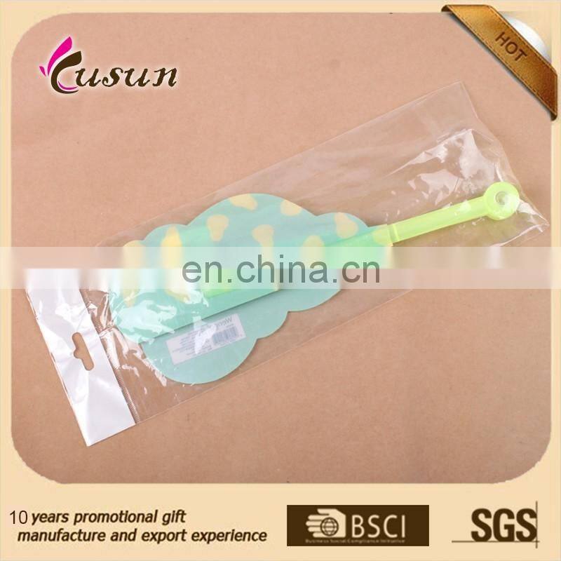 Most popular hand fan with long handle colorful pp plastic hand fan for promotional