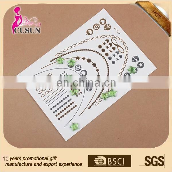 Fashion accessory body art waterproof temporary tattoo