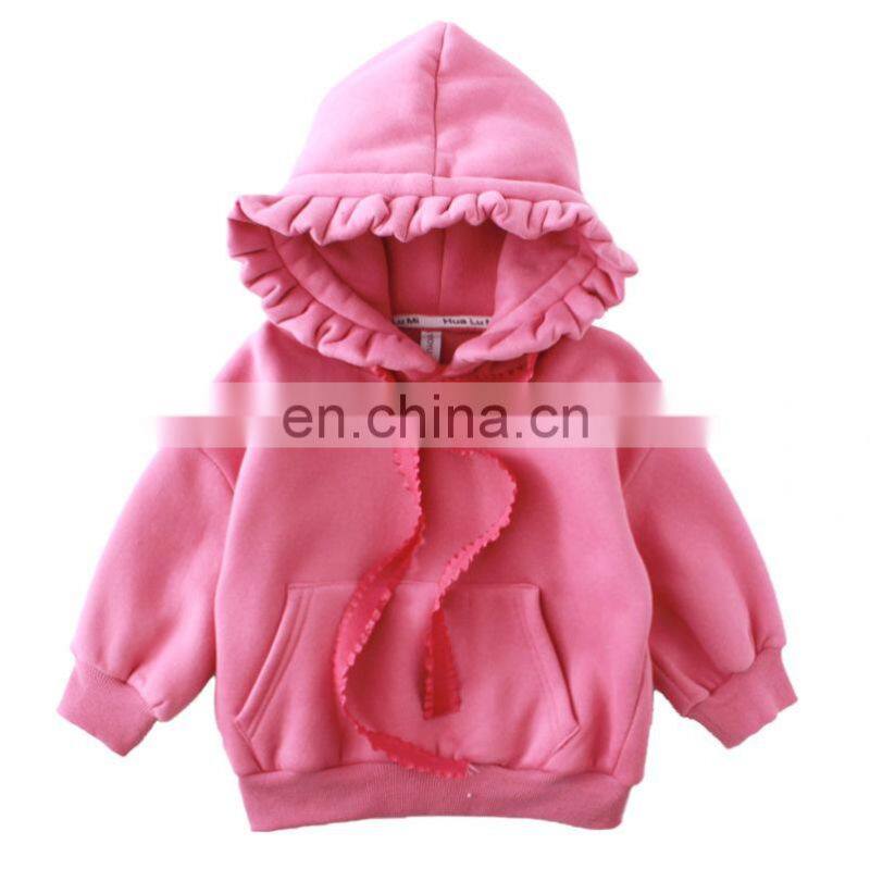 Solid color blank girls hoodie winter fleece girls kids hoodie Thicken Terry Hoodie on Sale Velvet Hoodie
