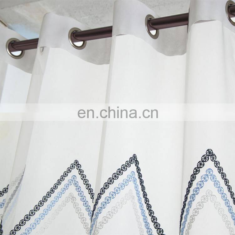 Hot sale 100% Polyester Embroidery Sheer Curtain Drape in the Living Room