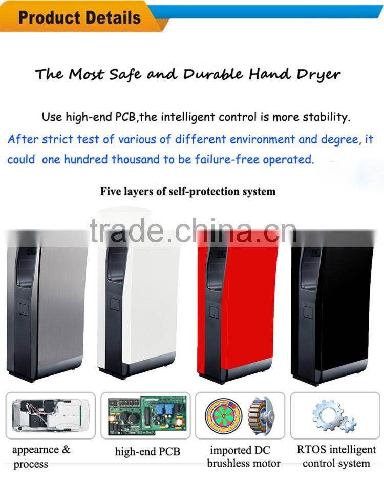 304 Stainless Steel Jet Infrared Touch Free Hand Dryer