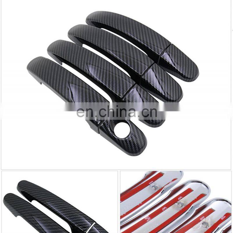 Gloss Black Carbon Fiber Door Handle Cover Catch Cap Trim Car Accessories for Ford Focus 2 MK2 MK2.5 Focus 3 MK3 MK3.5 2004~2019