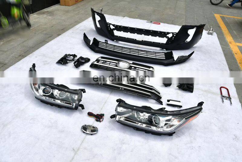 For Toyota Highlander2015-2017 Old Style change to New Style 2018 high guality Front body kit bumper face