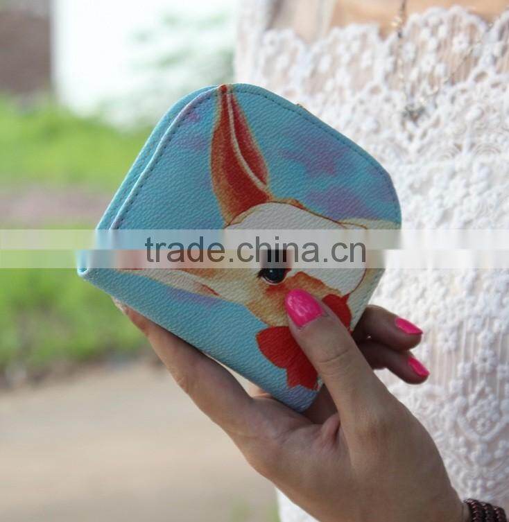 Newest simple Lovely Model PU leather Wallet Cartoon and animal Billetera Cartera for women para dama Mujer