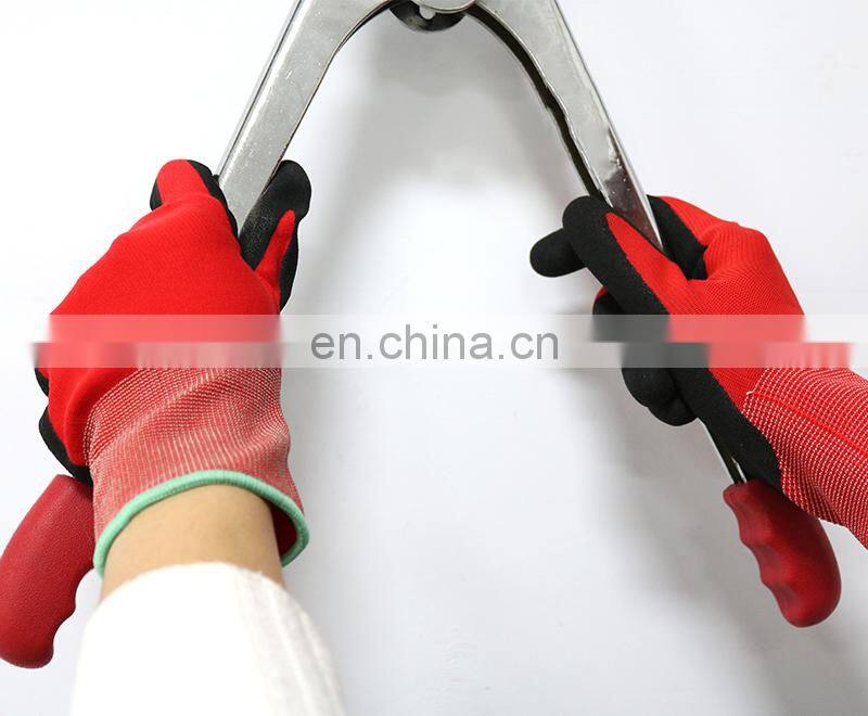 2020 hot products 18 gauge cut 3 double dipped nitrile gloves nitrile foam gloves