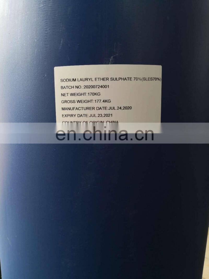 68585-34-2 Sodium Lauryl Ether Sulfate SLES 70% with good foaming quality