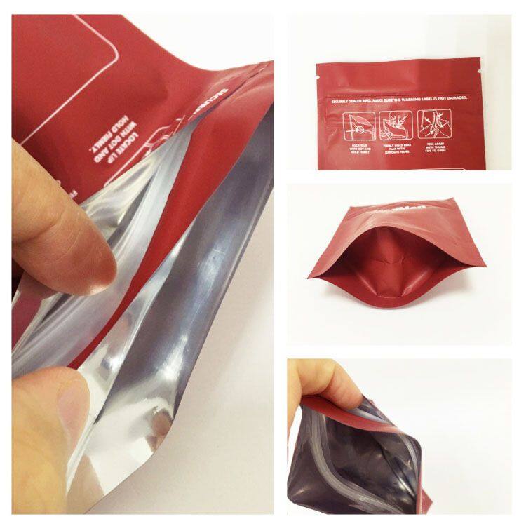 Biodegradable child resistant packaging bags black childproof mylar bag packaging 8th 3.5g 7g 14g 28g