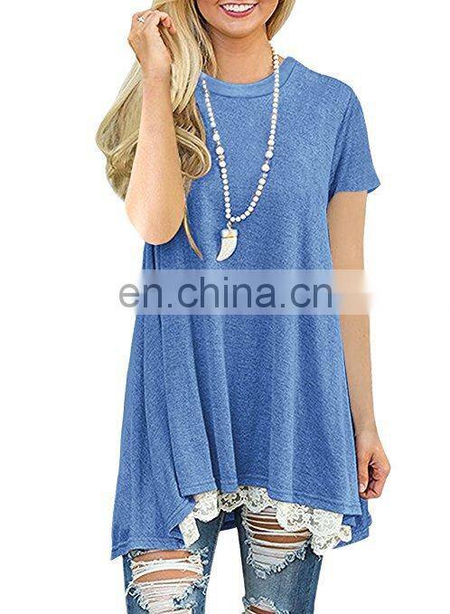 Factory Outlet 2021 Christmas Plus Size Women's Top Stitching New European and American Lace Long Sleeve Fat MM Casual Wear