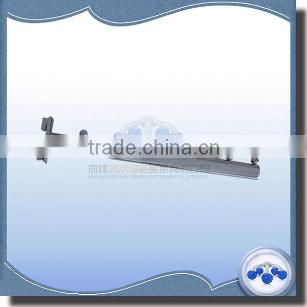 Metal chrome waterfall display hook with for slotted channel
