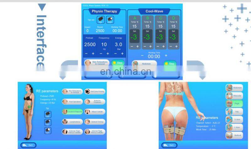 Cool Wave Plus Shockwave and Cryolipolysis Pneumatic Shock Wave Handle and Cryo Plates