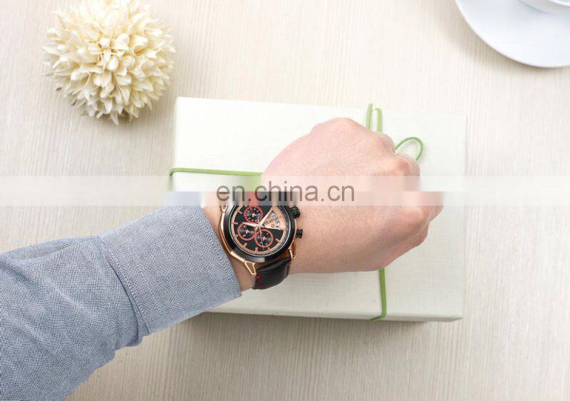 MEGIR 2071 Men's Analog Quartz Watch Fashion Casual Leather Round Buckle Best Men Watches Hot Product