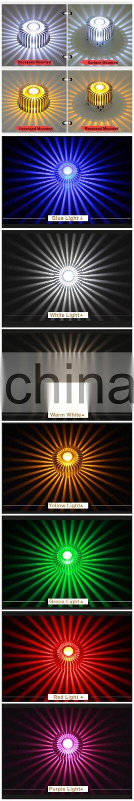 Recessed Mounted LED Ceiling Lamps Indoor RGB 3W Porch Indoor LED Ceiling Lights