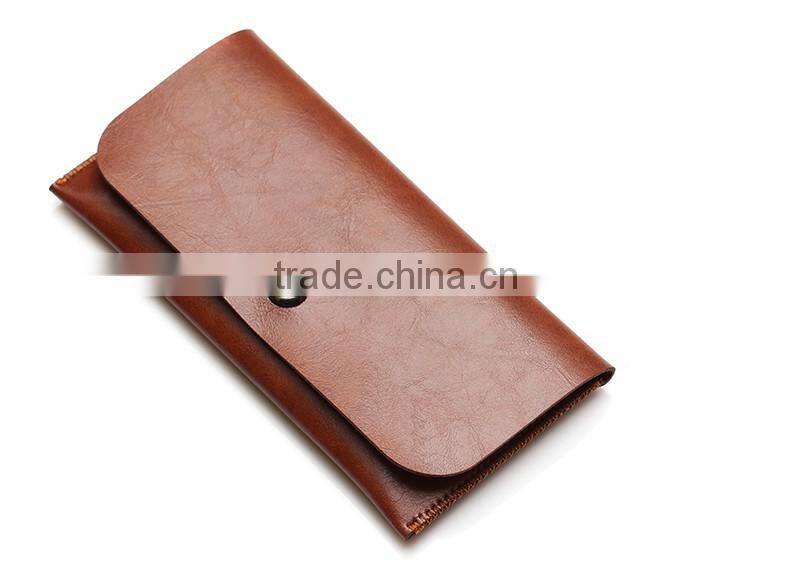 New Fashion Genuine Leather unisex Cell Phone Pouch Mobile Phone Purse Bag