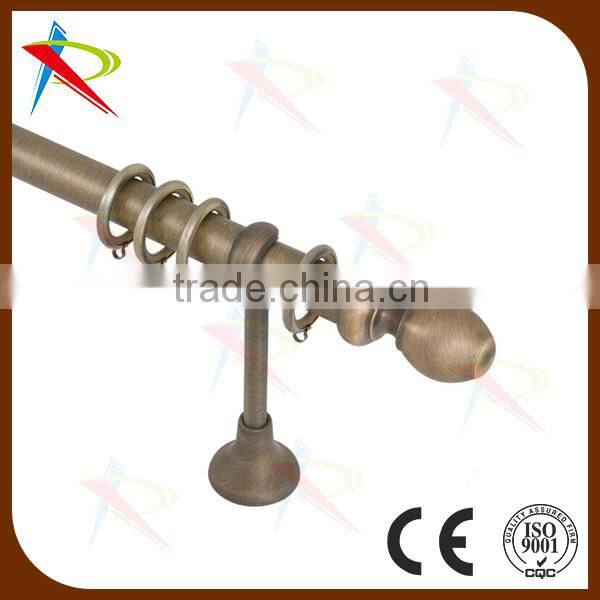Modern style finial curtain rod set with ellipse shape finial decorative
