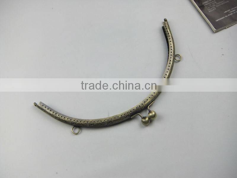 2014 NEW!Antique Brass DIY Metal Sewing Fashion Evening Bag Frame DIY Bag Accessories With Love Pattern