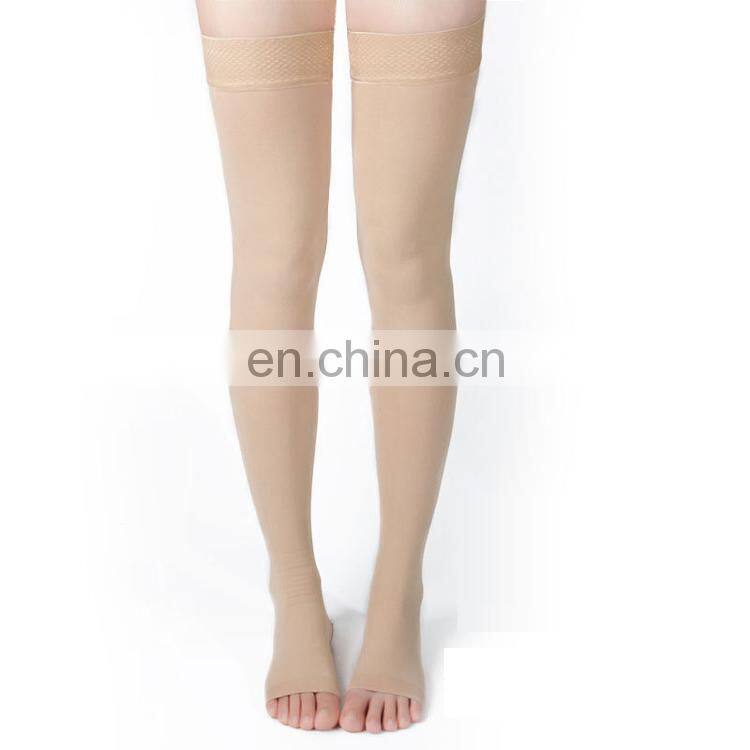 23-32mmhg Open Toe Medical Compression Socks Knee High Graduated Custom Logo Footless Thigh High Compression Stockings