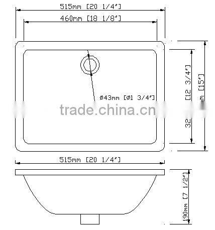 2013 CSA Rectangular Under Counter Basin
