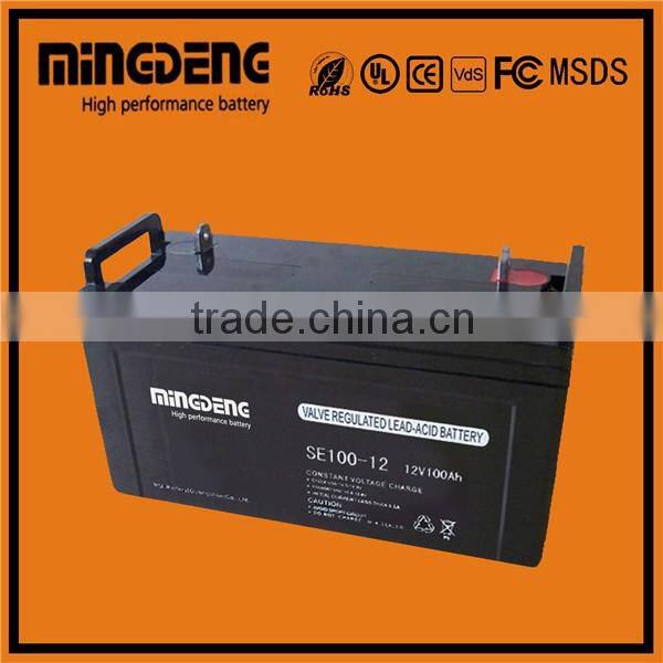 High quanlity 12v 100ah agm battery rechargeable lead acid battery