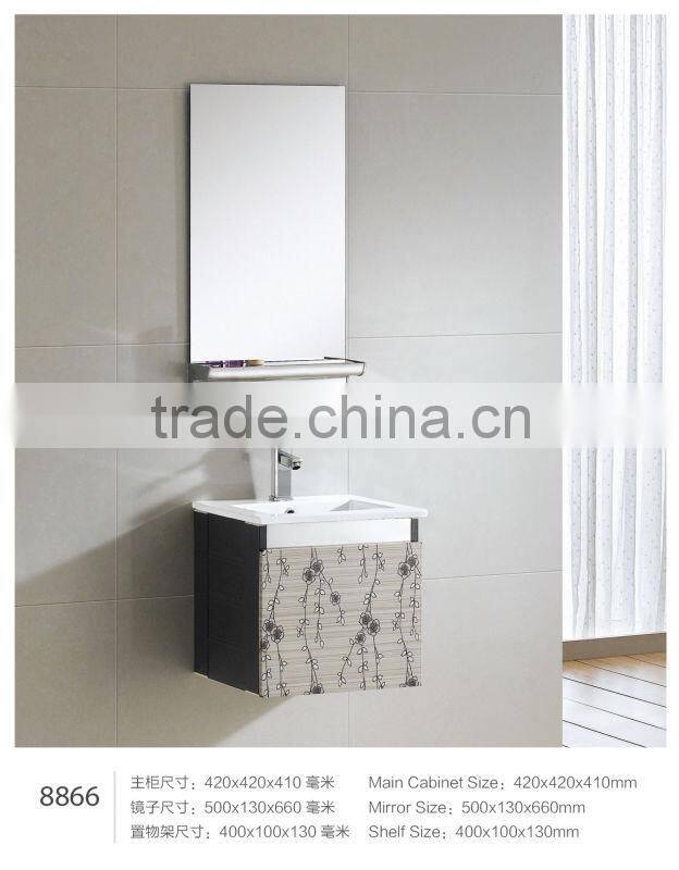 Waterproof wholesale wall mount hotel Solid Wood square small bath vanity sets