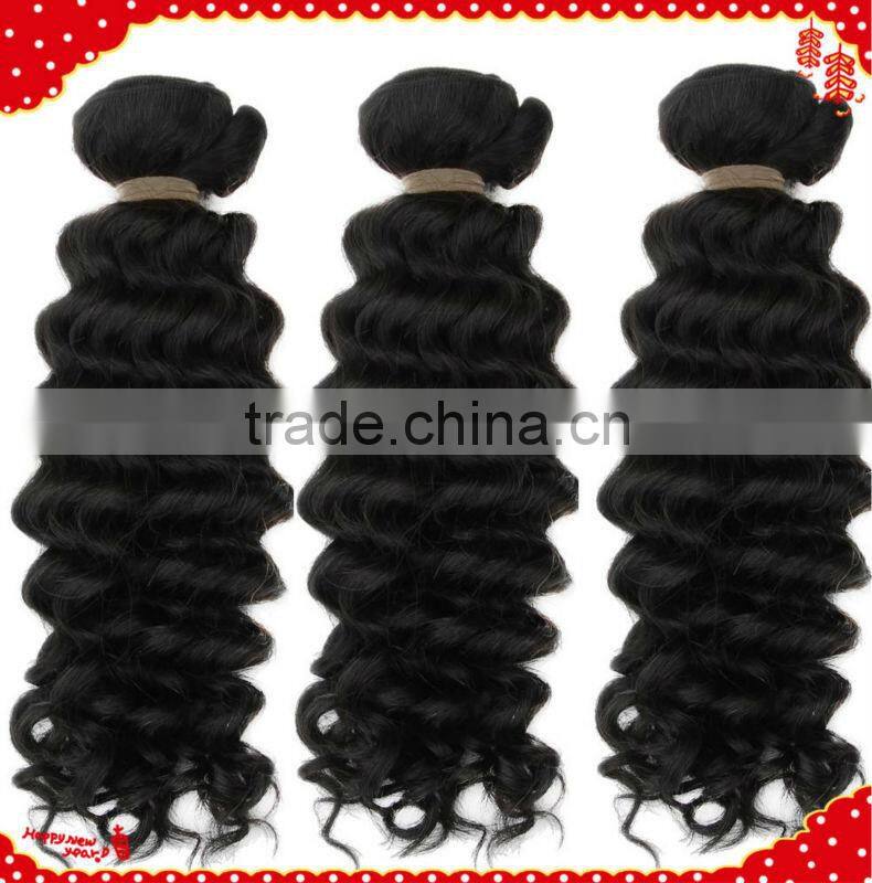 2014 New wavy shedding free Virgin & Remy Deep Wave 100% Virgin Curly Hair