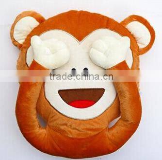 plush emoji pillows/High quality Plush Emoji pillow/plush monkey emoji pillow
