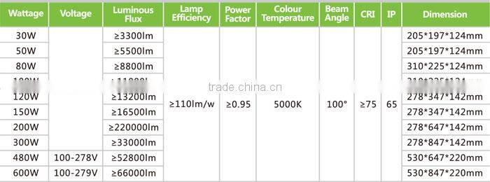 CE RoHs Aluminum Lamp Body Material IP65 30W 50W 100W led flood light