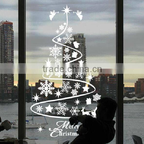 Black vinyl christmas wall decals for window decoration
