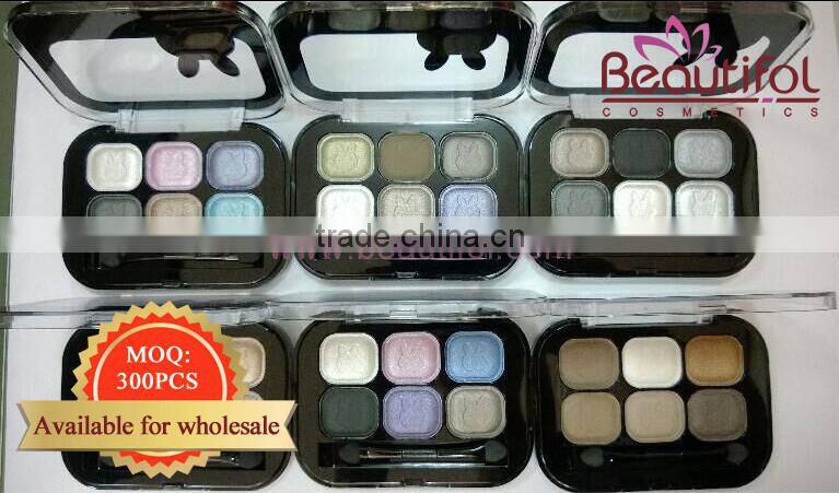 Wholesale small quantity cosmetic small MOQ Eye Use and Mineral Ingredient romantic color eye shadow