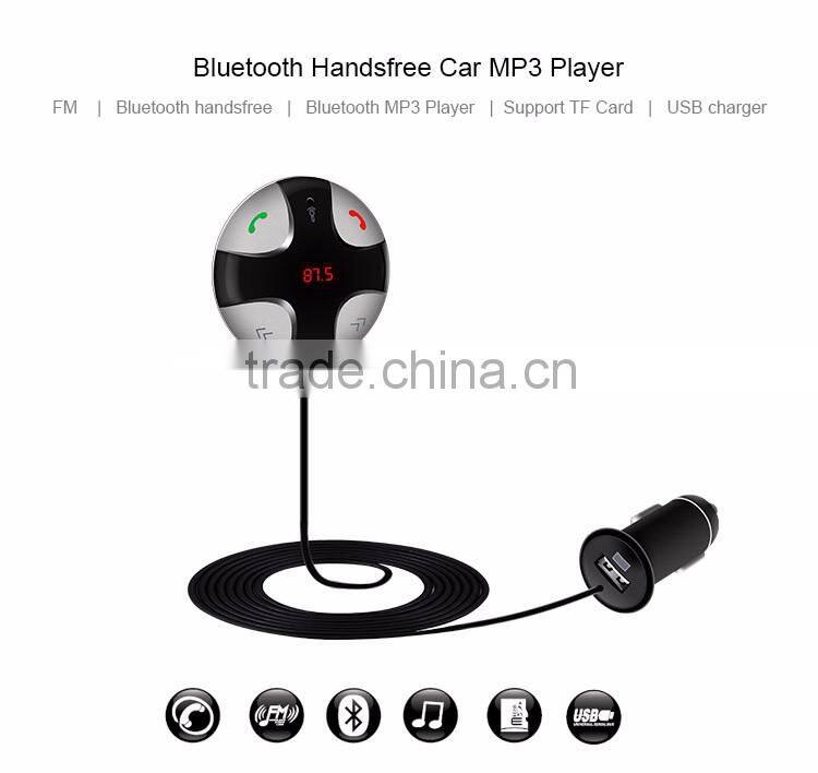 Free sample Wholesale Bluetooth FM transmitter Bluetooth Car Kit with hands-free and usb Car charger