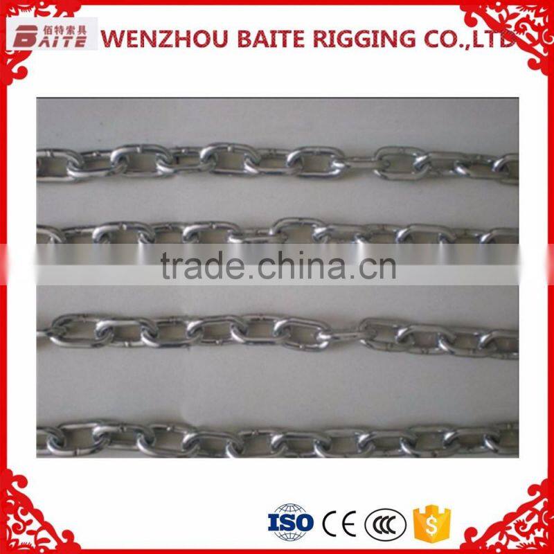 2016 CHINA MANUFACTURER STAINLESS STEEL DIN763 WELED CHAIN SHORT LINK CHAIN RIGGING HARDWARE