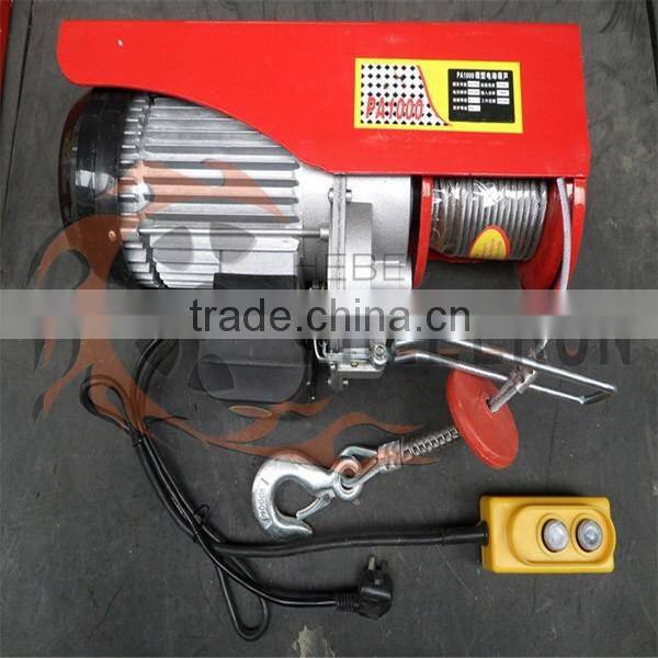 Hot sale PA400 220V 1 phase winch mini electric wire rope hoist