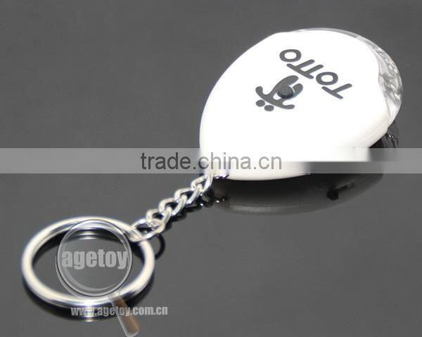 Promotional Custom Print Logo LED Light Whistle Key Holder with Electronical Key Finder