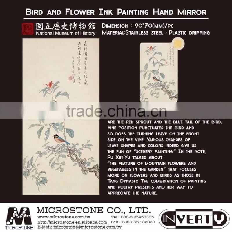 women chinese element newest design square pocket mirror with packing