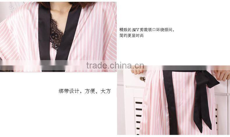 High Quality Soft Silk Lace Sexy Nightgown Summer Nightdress Pink Casual Sleepwear Sling Lingerie Dress Robe Set