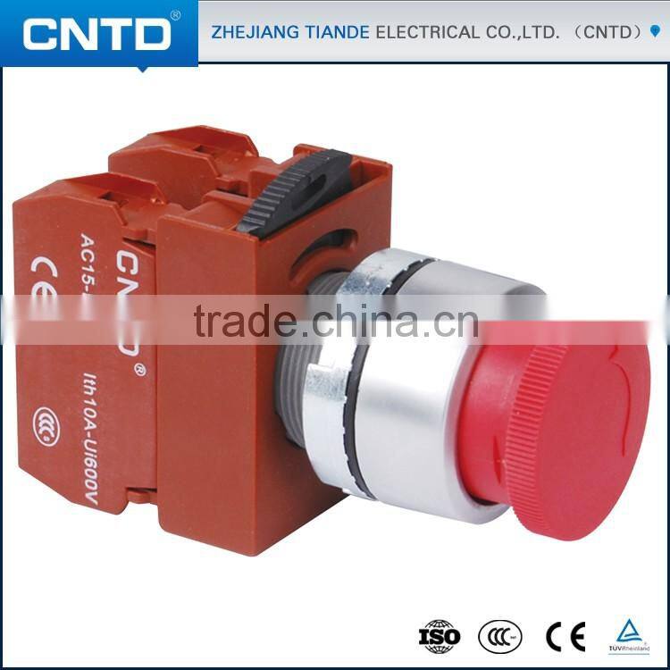 CNTD Small volume Red/Green/Yellow/White/Black Emergency Pushbutton Switch with 22mm Mounting Hole (C2PNR3)