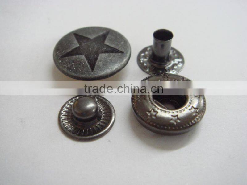 17mm metal brass 4-part oeko-tex snap button