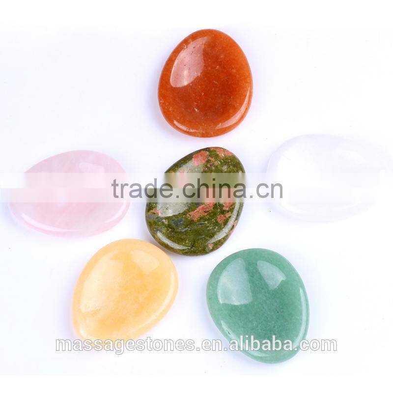 DIY semiprecious stone necklace: engraved worry stone thumb stone