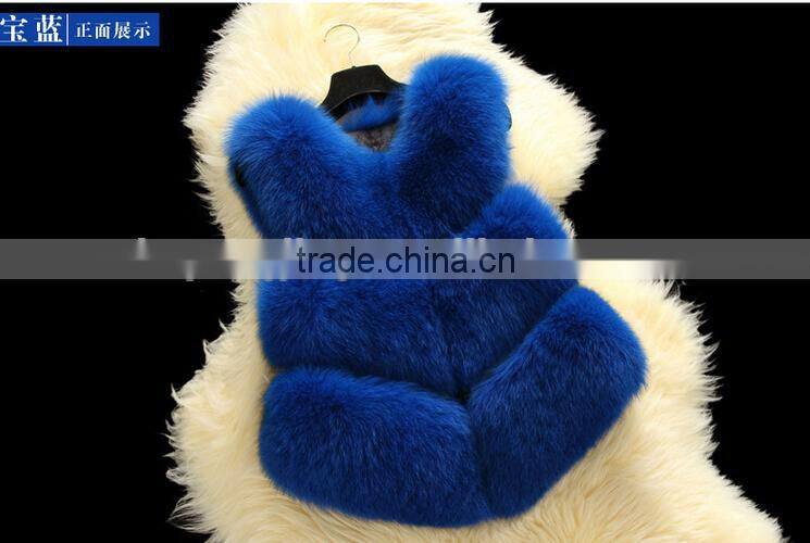 New product sleeveless pretty women real fox fur vest