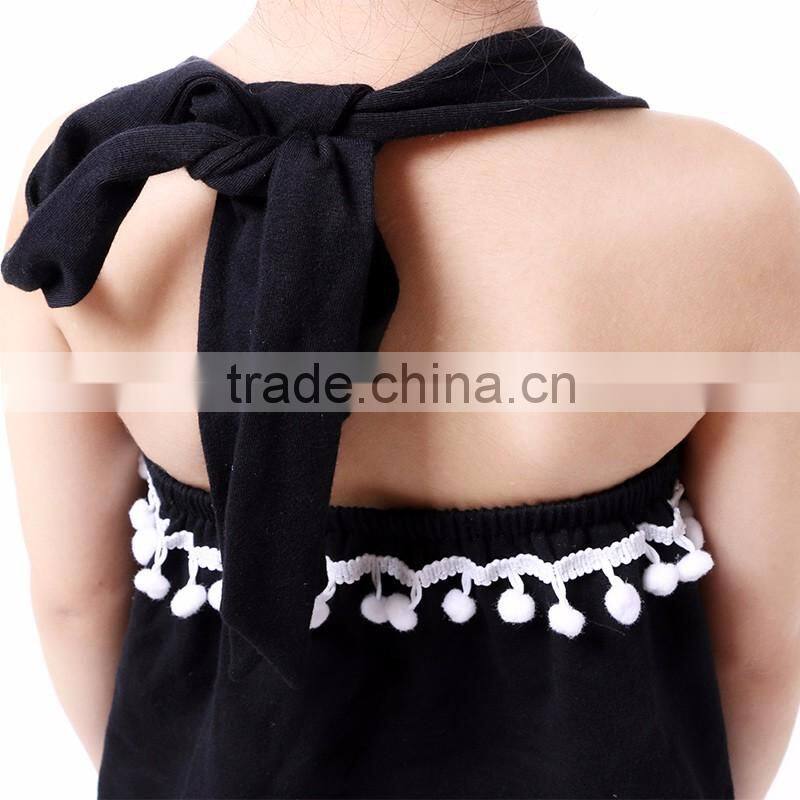 Wholesale New toddler black matching clothes set summer childrens outfit holiday girl clothing baby girl halter top designer