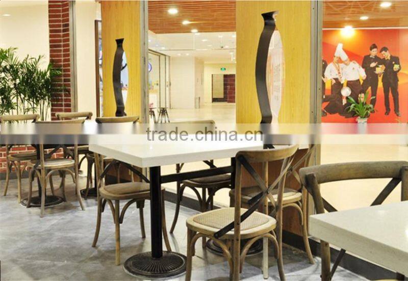 Oak wood x cross back chairs with soft cushions