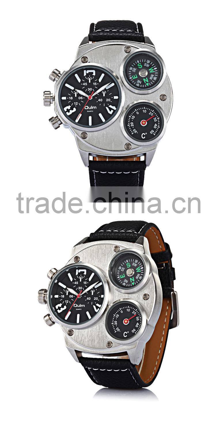 2015 new styles compass and thermometer quartz sport fashion dress watch