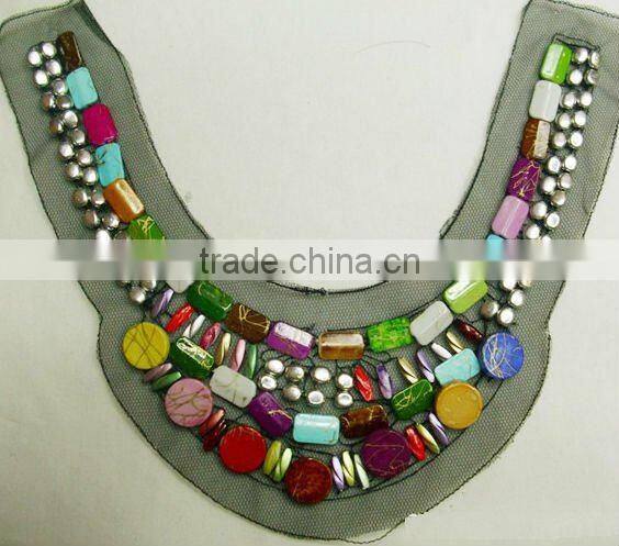 Beaded accessories embroidery neckline blouse neck designs