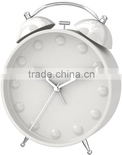 3D dial scale 8.5" metal twin bell alarm clock
