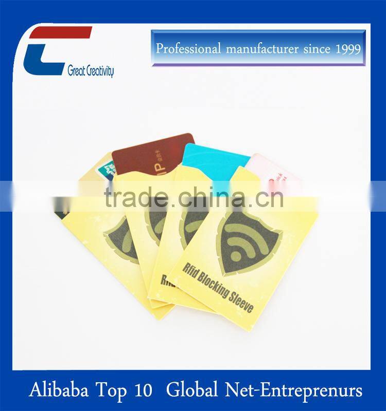 aluminum foil rfid blocking sleeve for credit card and passpaort imformation protector