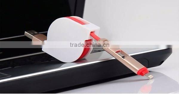 High quality fast charging 2 in 1 USB extension micro data cable Sync Data Charging Cable