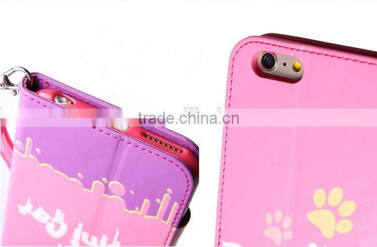 Lovely Cats Pattern Mobile Phone Case Flip Wallet Phone Case For iPhone 6